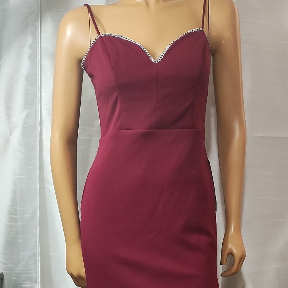 City Studio‎ Red Spaghetti Strap Bodycon Dress Size 9/10 New